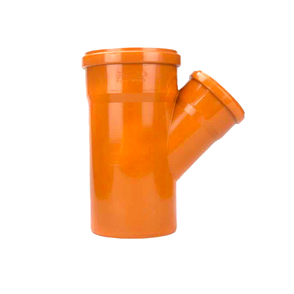 160mm x 110mm Double Socket Unequal Y Junction 45 Degree