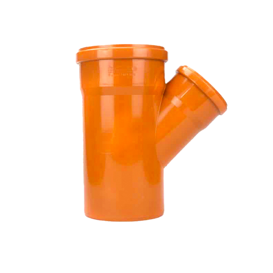 160mm x 110mm Double Socket Unequal Y Junction 45 Degree