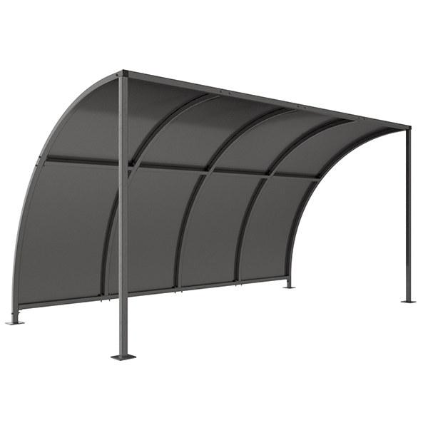 Leyton Bicycle Shelter - Open Sided (Galvanised roof)