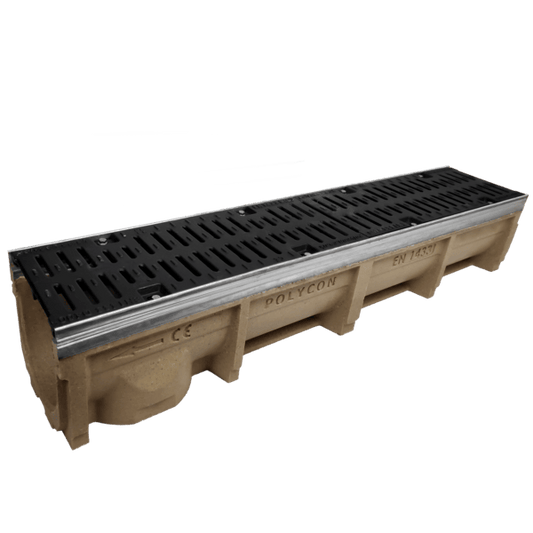D400 Galvanised Steel Edged Channel Drain - 150mm Width x 195mm Depth (Internal) x 1metre
