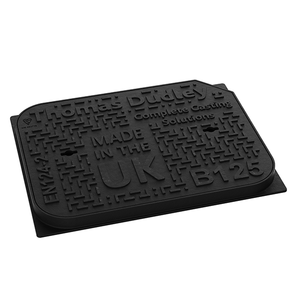 B125 Ductile Iron Manhole Cover - 600mm x 450mm (40mm Deep)
