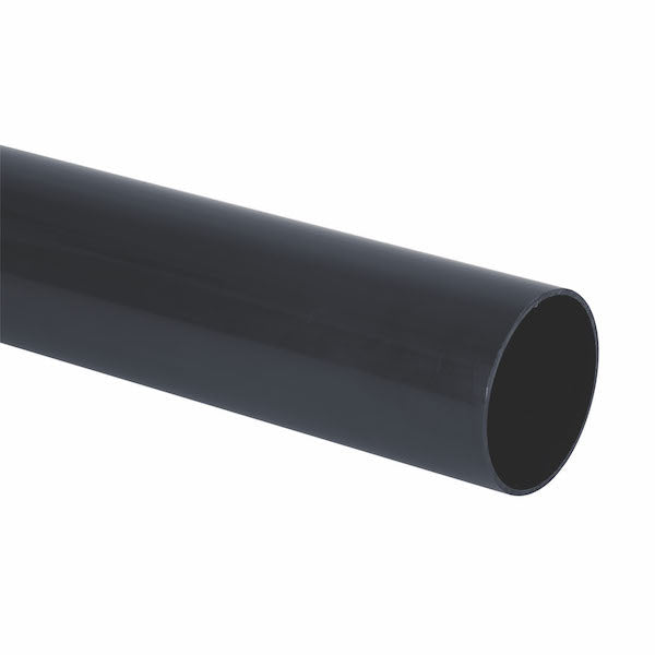 Brett Martin Plain-Ended 68mm uPVC Round Downpipe - 5.5m Anthracite Grey