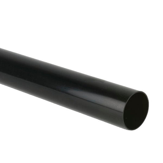 Brett Martin Plain-Ended 68mm uPVC Round Downpipe - 5.5m Black