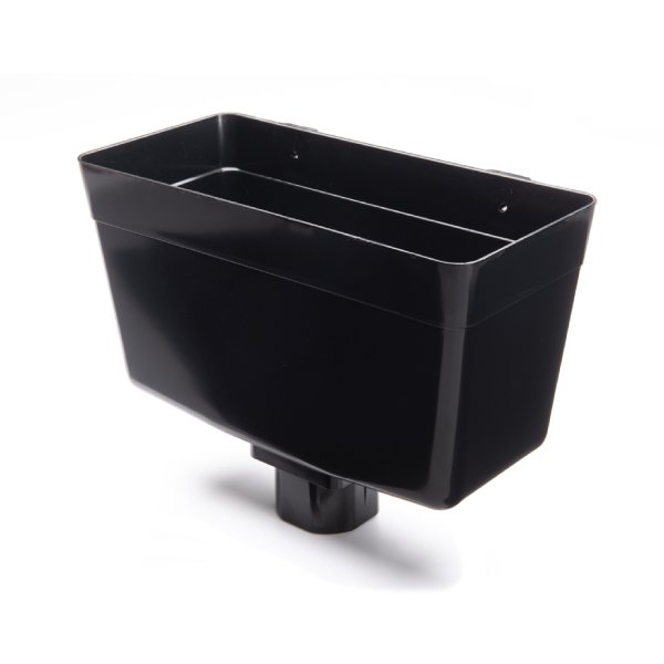 Brett Martin uPVC Downpipe Rainwater Head - 68mm Roundstyle/65mm Squarestyle Black