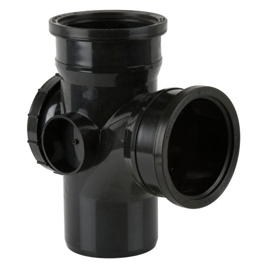 Brett Martin 92½° Double Socket uPVC 110mm Downpipe Access Branch