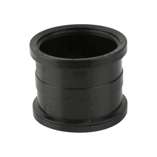 Brett Martin Double Socket 110mm uPVC Industrial Downpipe Slip Coupler Black