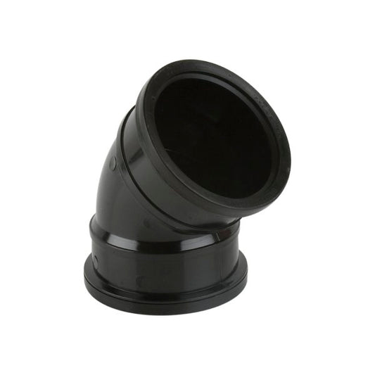 Brett Martin 135° Double Socket uPVC 110mm Downpipe Bend Black