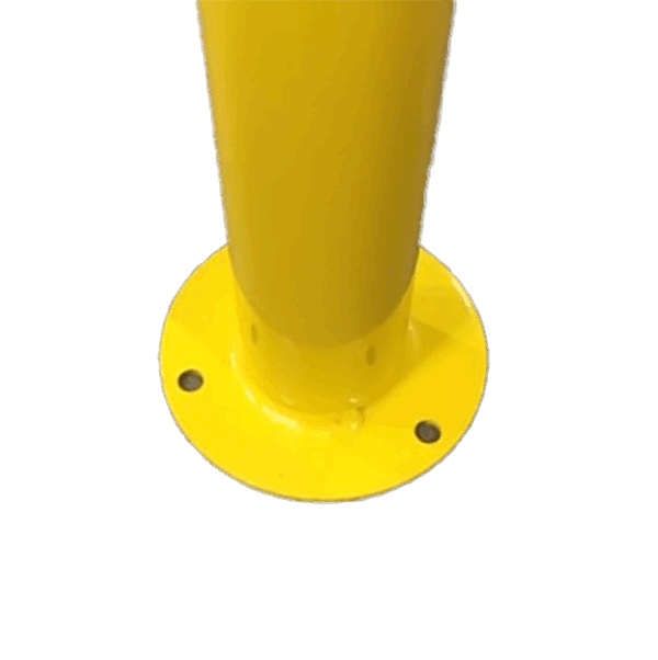 Plain Round Galvanised and Yellow Bollard (Bolt Down)
