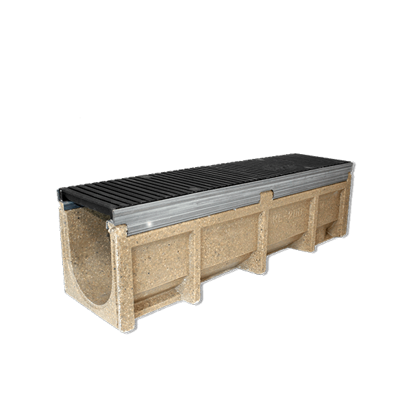 D400 Galvanised Steel Edged Channel Drain 200mm Width x 210mm Depth (Internal) x 1.0m