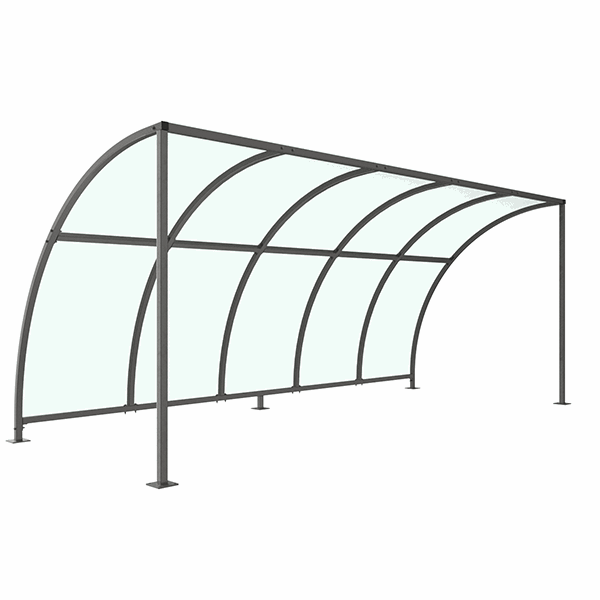Leyton Bicycle Shelter - Open Sided (PETG Roof) 5m