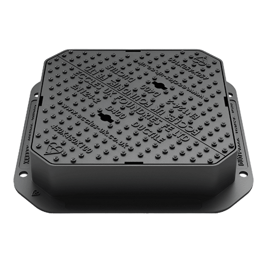 MaxiGrip D400 Ductile Iron Manhole Cover - 450mm x 450mm (100mm Deep)