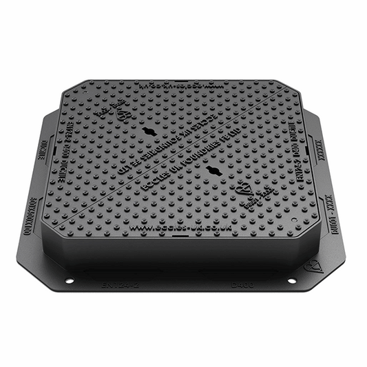 MaxiGrip D400 Ductile Iron Manhole Cover - 600mm x 600mm (100mm deep)