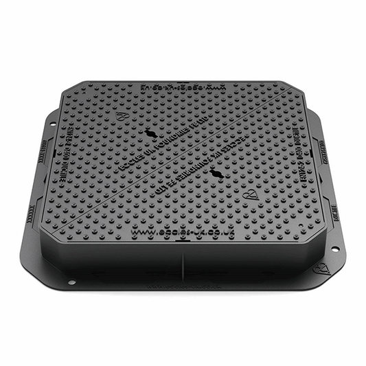 MaxiGrip D400 Ductile Iron Manhole Cover - 675mm x 675mm (100mm Deep)