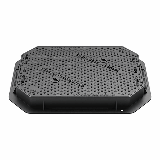 MaxiGrip D400 Ductile Iron Manhole Cover - 900mm x 600mm (100mm Deep)