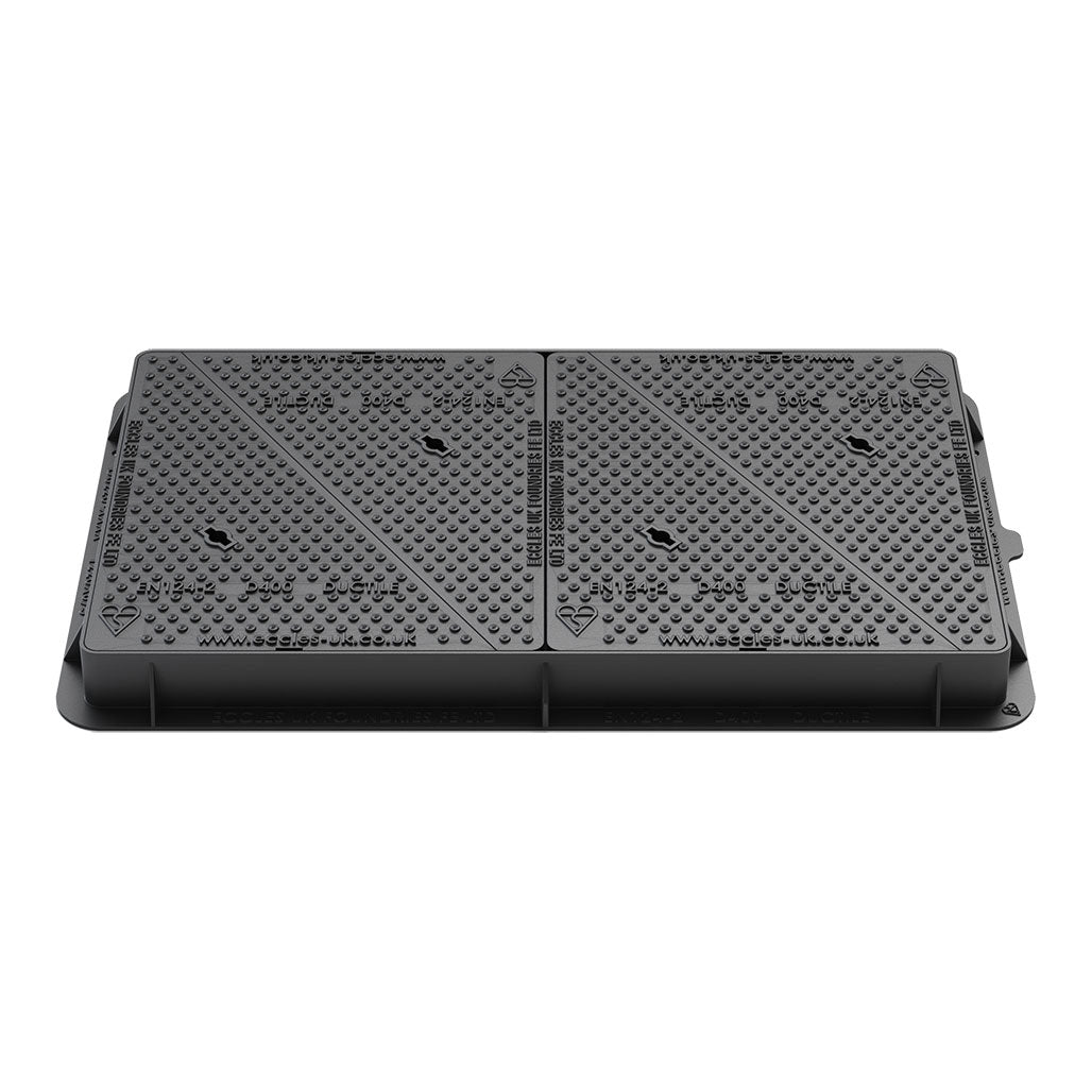 MaxiGrip D400 Ductile Iron Manhole Cover - 1220mm x 680mm (100mm Deep)