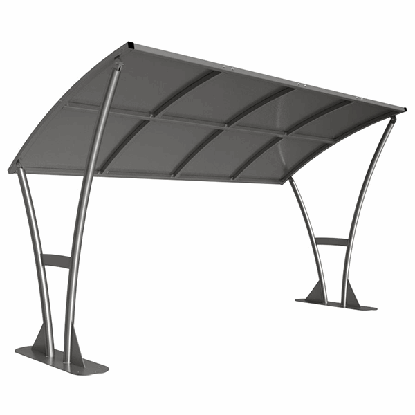 This Newton Bicycle Shelter is supplied complete with galvanised roof. It is a free-standing, open sided shelter, which is designed to be assembled on-site. Made from galvanised mild steel, this bicycle shelter is available in sizes 2m - 5m, with extension bays also available.
Complete with a galvanised sheet curved roof.