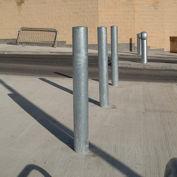 Plain Round Galvanised Bollard (Concrete in)