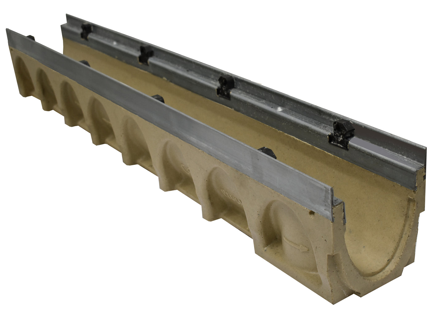 Multiv+100 100mm W X 100mm D Polymer Channel X1 m; D400 Galvanised Edge Rails