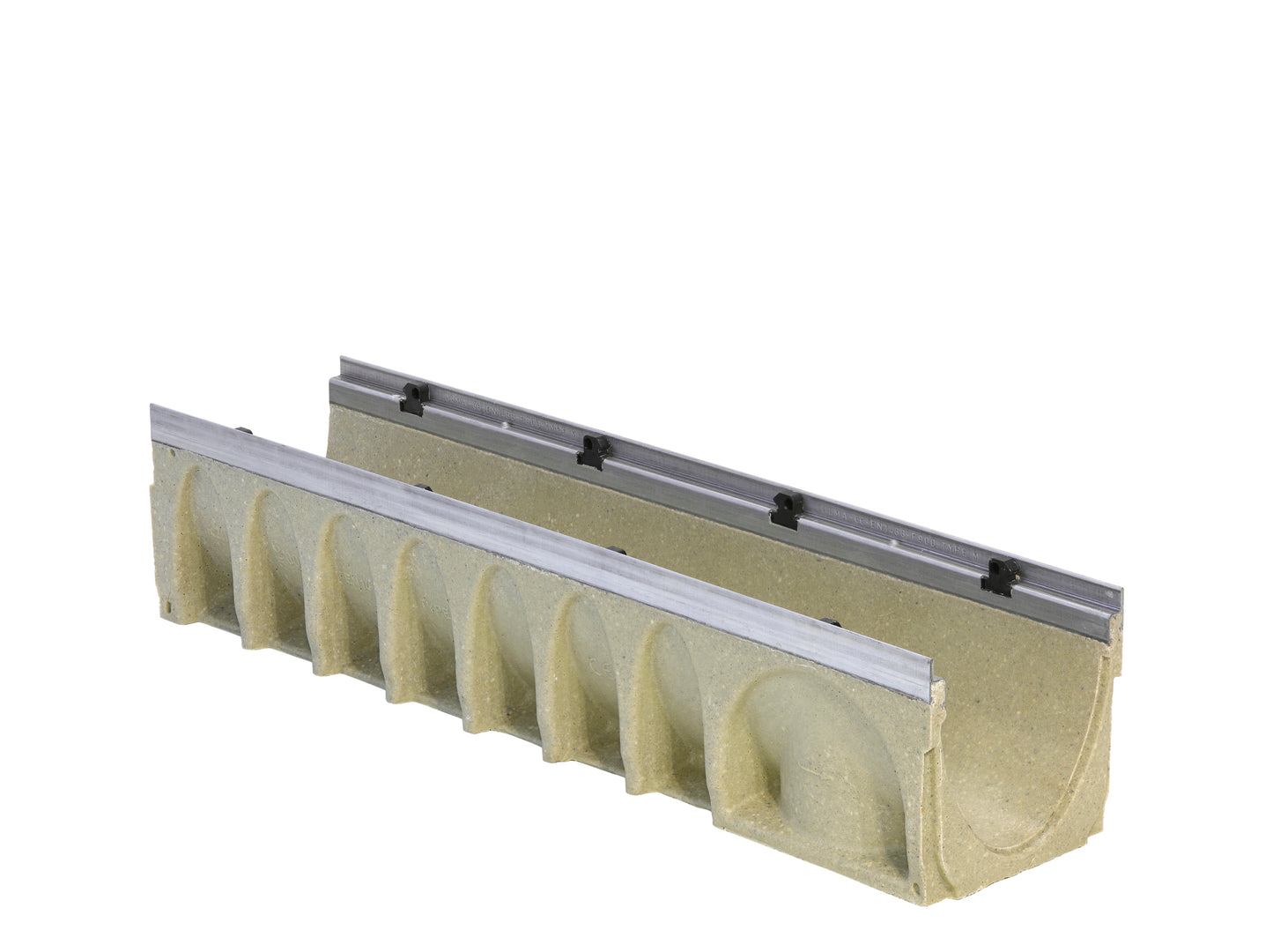 Multiv+200 200mm W X 170mm D Polymer Channel X1m; D400, Galvanised Edge Rails
