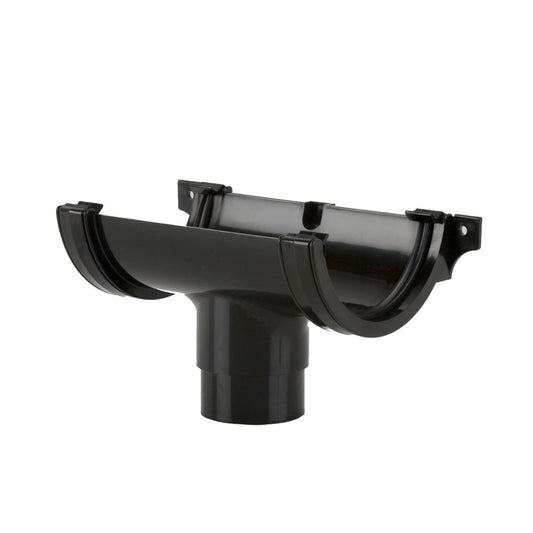 Brett Martin Roundstyle 112mm uPVC Gutter Running Outlet Black