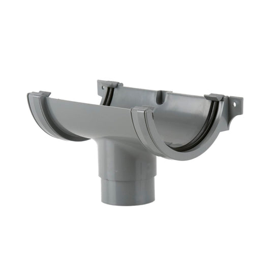 Brett Martin Roundstyle 112mm uPVC Gutter Running Outlet Grey