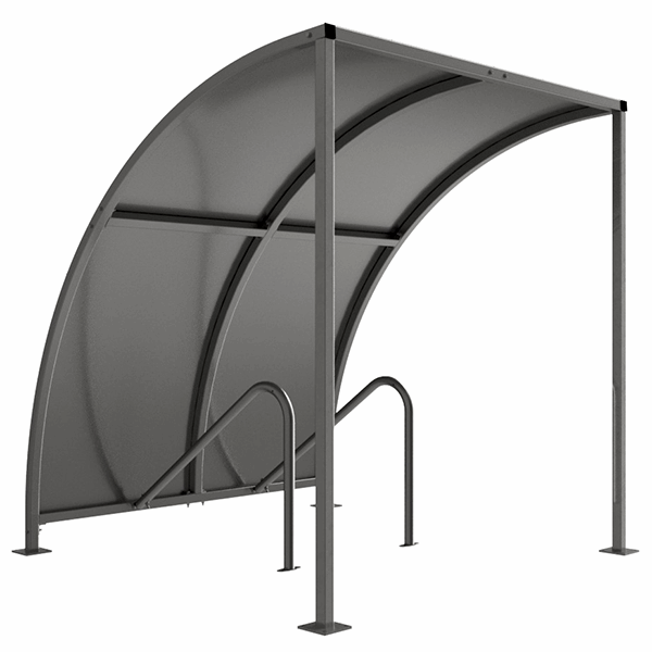 Introducing the VS1 Bicycle Shelter, suitable for bicycle storage in many applications. It is lightweight, free-standing and side sided, which makes on-site assembly quick and simple. Supplied with a galvanised sheet roof with open ends.
This shelter comes with integrated cycle stands, which offers an easy, cost-effective solution. It prevents the user from purchasing the shelter and cycle storage separately, saving time and money.