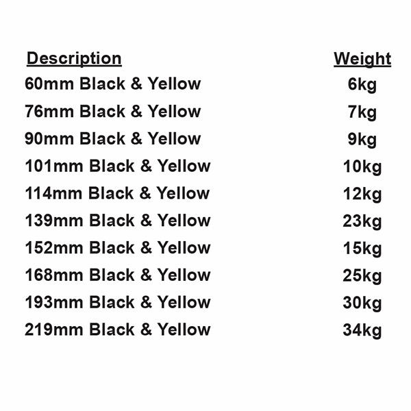 Black and Yellow Bollard (Bolt Down)