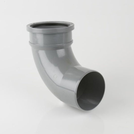 Brett Martin 92½° Single Socket uPVC 110mm Downpipe Bend Grey