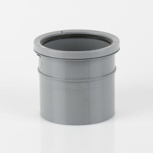 Brett Martin Single Socket 110mm uPVC Industrial Downpipe Coupler Grey