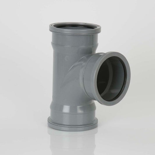Brett Martin 92½° Triple Socket uPVC 110mm Downpipe Branch Grey