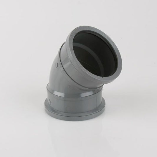 Brett Martin 135° Double Socket uPVC 110mm Downpipe Bend Grey