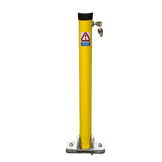 Hinged Parking Post (Galvanised and Yellow)
