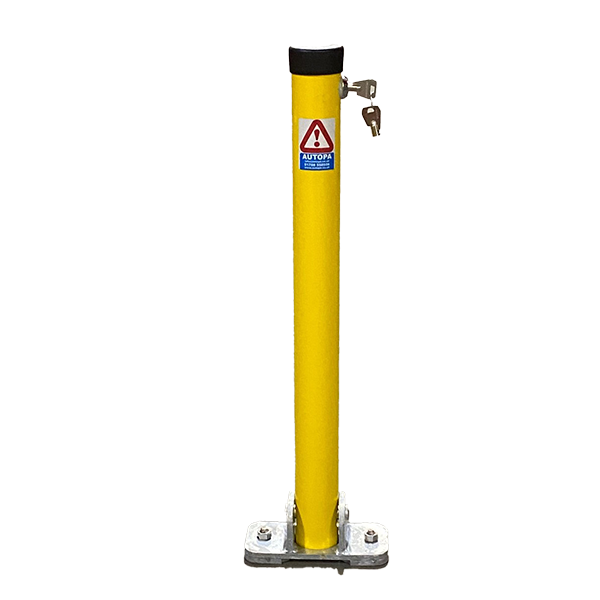 Hinged Parking Post (Galvanised and Yellow)