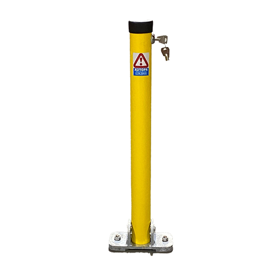 Hinged Parking Post (Galvanised and Yellow)