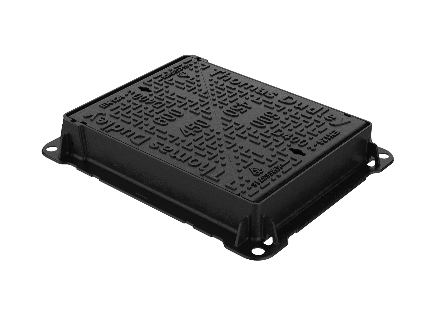 D400 Ductile Iron Manhole Cover - 600mm x 450mm (100mm Deep)