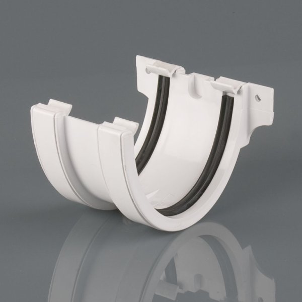 Brett Martin Deepstyle 115mm uPVC Gutter Union Bracket Arctic White