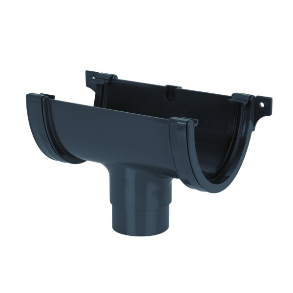 Brett Martin Deepstyle 115mm uPVC Gutter Running Outlet Anthracite Grey
