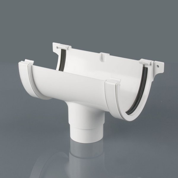 Brett Martin Deepstyle 115mm uPVC Gutter Running Outlet Arctic White