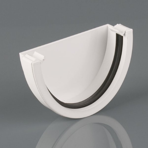 Brett Martin Deepstyle 115mm uPVC Gutter External Stopend Arctic White