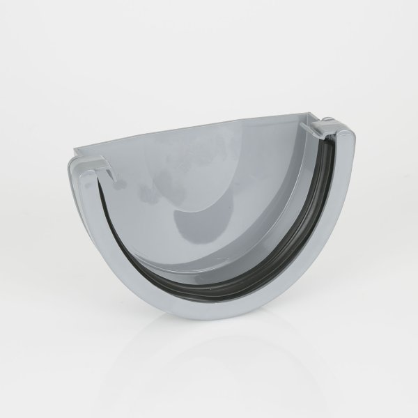 Brett Martin Deepstyle 115mm uPVC Gutter External Stopend Grey