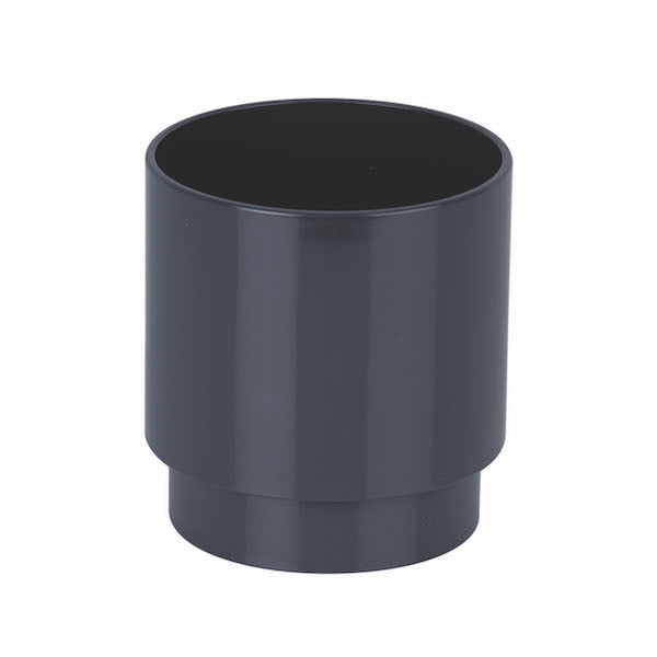 Brett Martin High-Capacity 68mm uPVC Round Downpipe Connector Anthracite Grey