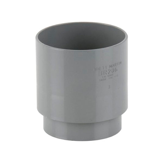 Brett Martin High-Capacity 68mm uPVC Round Downpipe Connector Grey