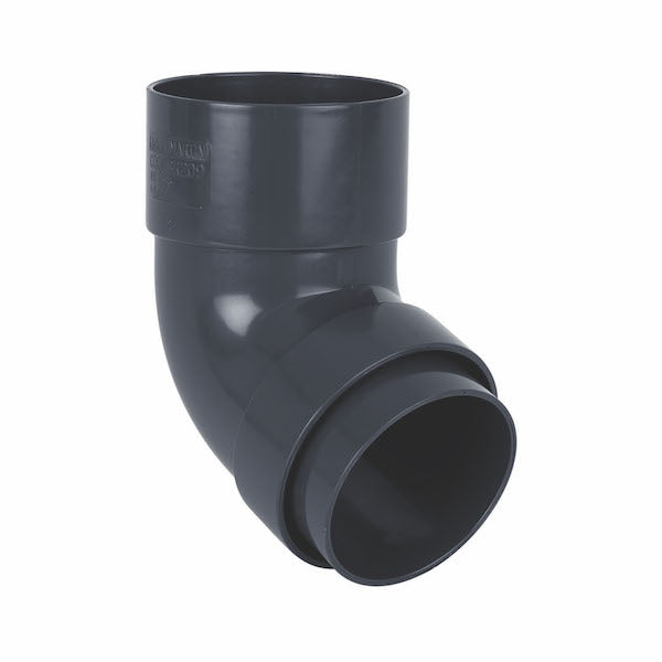 Brett Martin 112½° Offset uPVC 68mm Downpipe Bend Anthracite Grey