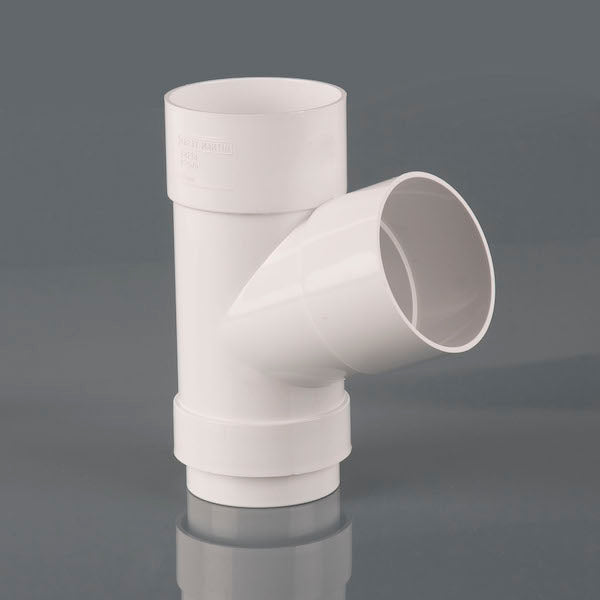 Brett Martin 112½° uPVC 68mm Downpipe Branch Arctic White