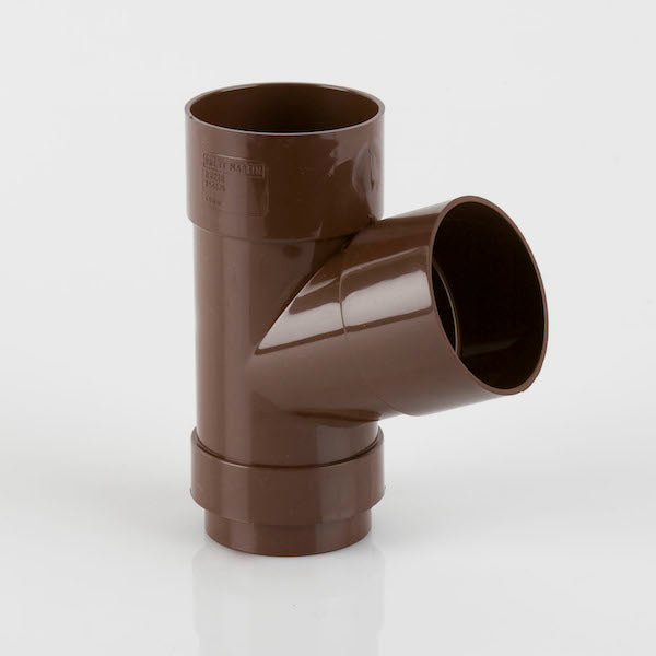 Brett Martin 112½° uPVC 68mm Downpipe Branch Brown