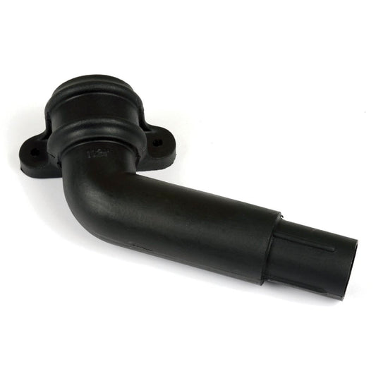 Brett Martin Cascade Cast Iron Style 68mm Round Downpipe Spigot Bend with Lugs - 112ยฝยฐ Right-Hand