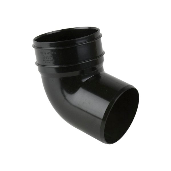 Brett Martin 112½° Bottom Offset Single Solvent Weld Socket uPVC 110mm Downpipe Bend Black