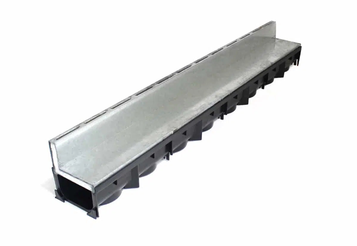 B125 Slot Channel Drain with Galvanised Steel Grate - 1m