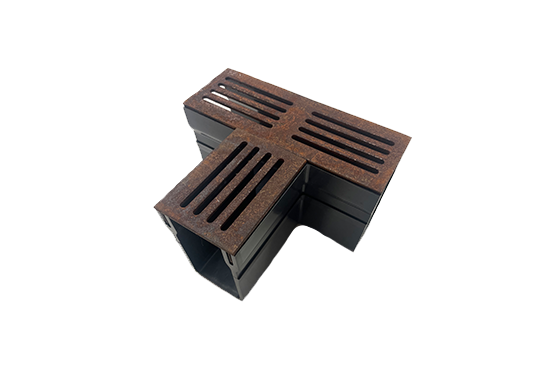 Threshold Luxe Drain T-Junction Corten Steel