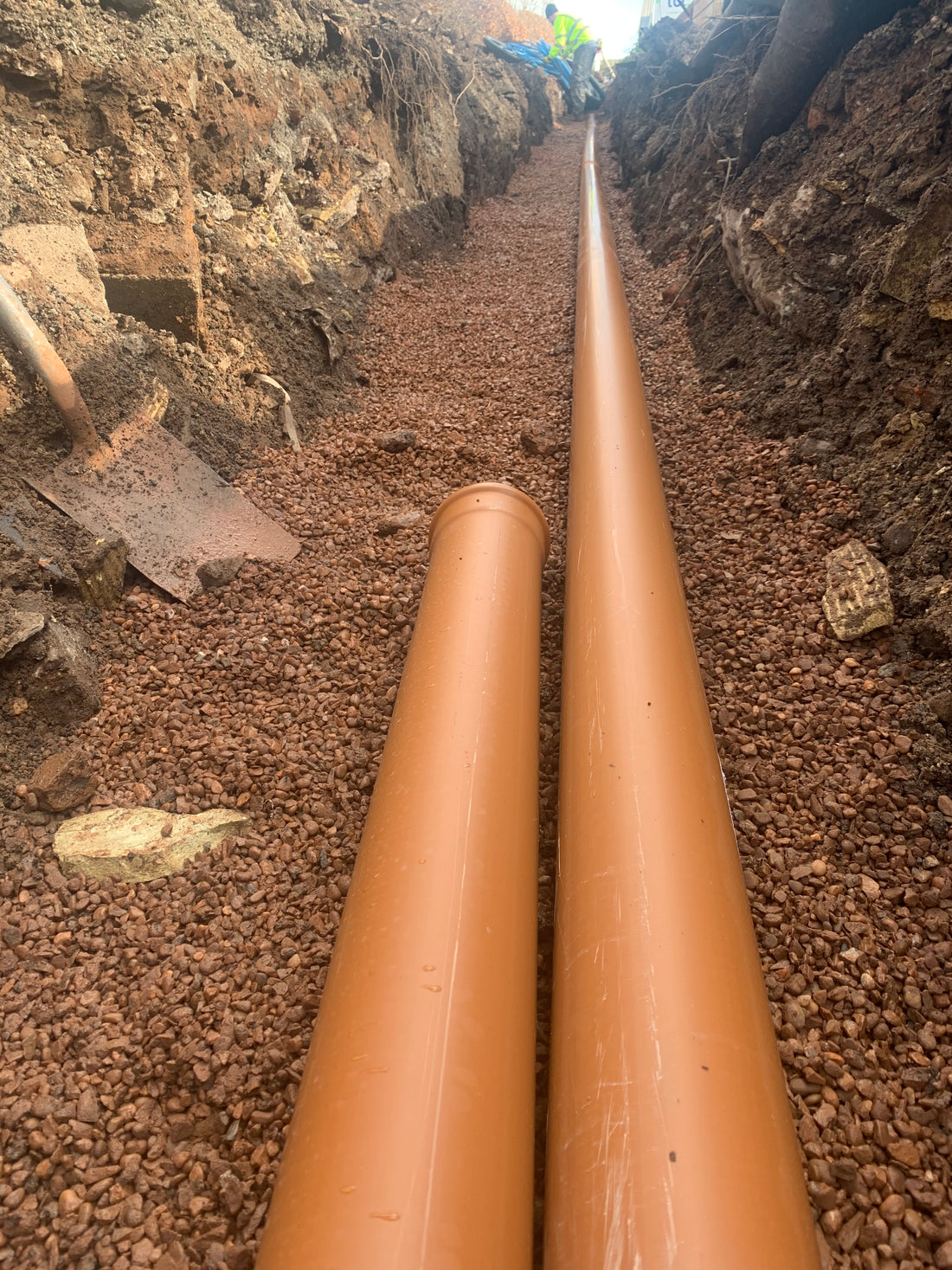 What types of pipes are used in underground drainage?